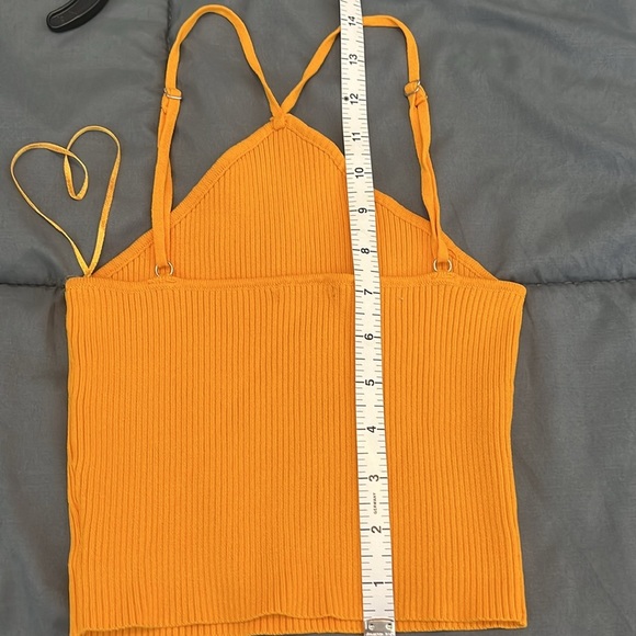 Princess Polly Cropped Ribbed Tank Top Orange Size S/M - Picture 9 of 9